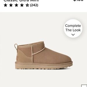UGG Classic Ultra Mini Ankle Boots in Sand, size 7